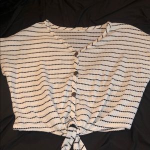 Striped Cropped Shirt